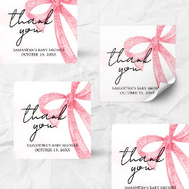 Rosa Girl Little Boo Halloween Baby Shower Fyrkantigt Klistermärke