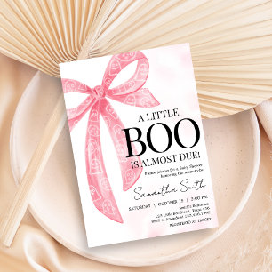 Rosa Girl Little Boo Halloween Baby Shower Inbjudningar