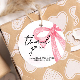 Rosa Girl Little Boo Halloween Baby Shower Round Gåvor Etiketter