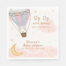 Rosa Girl Luftballong Måne Star Baby Shower