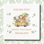 Rosa Girl Safari Animal Kids Jungle Birthday Pappersservett<br><div class="desc">Grattis till din lilla utforskares speciella dag med den här vackra Personligen Safari Animal Birthday Napkins! De här charmerande pappra blöjorna är perfekten som tillägg till vilken Jungeltemedd födelsedagsfest som helst, vilket tillför en trevlig beröring av Safari magi till festligheterna. De här blöjorna har en viskartad design med söta Safari...</div>