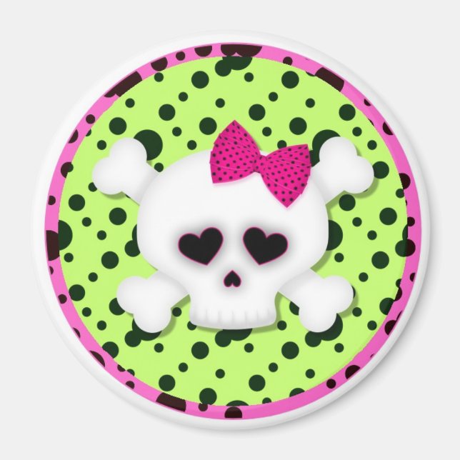 Rosa Girl Skull Magnets Locker Magnet File Cabinet (Framsidan)