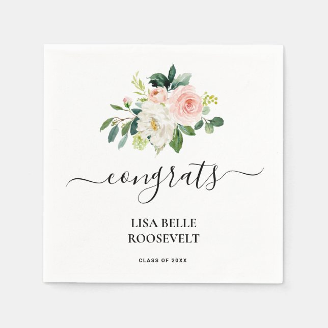 Rosa  Girl Studenten Pappersservett (Framsidan)