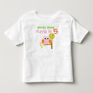 Rosa Girl Uggla Personlig Birthday T-shirt