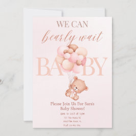 Rosa Girl vi kan bota Baby Shower Inbjudningar