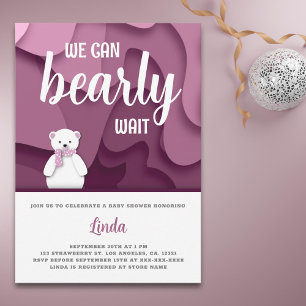 Rosa Girl Vi kan bota Baby Shower Inbjudningar