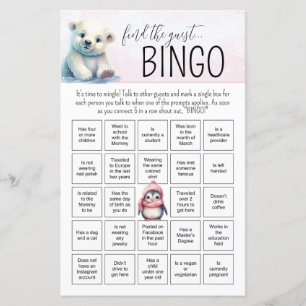 Rosa Girl Winter Baby Bingo Baby Shower Game
