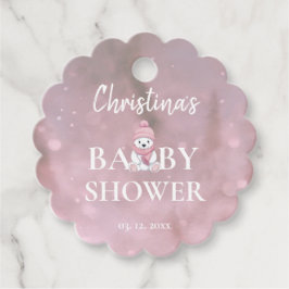 Rosa Girl Winter Baby Shower Gåvor Etiketter