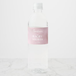 Rosa Girl Winter Baby Shower Vattenflaskor Etikett