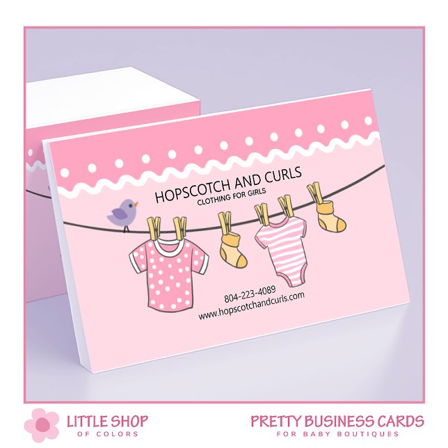 Rosa Girls Baby Boutique Visitkort (Skapare uppladdad)