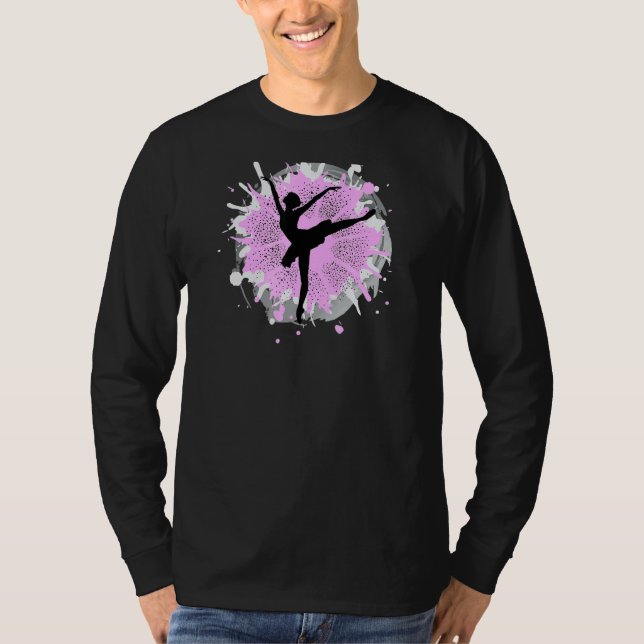 Rosa Girls Ballet Dancing Dance Motivational Birth T Shirt (Framsida)