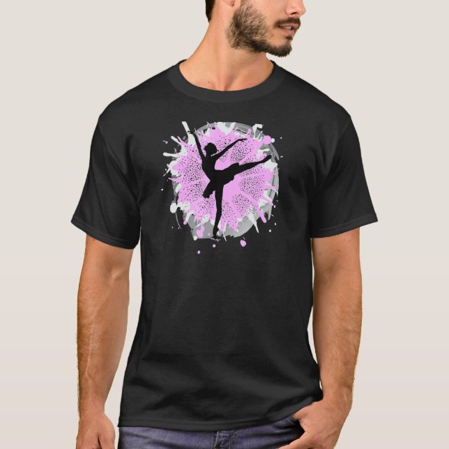 Rosa Girls Ballet Dancing Dance Motivational Birth T Shirt (Framsida)
