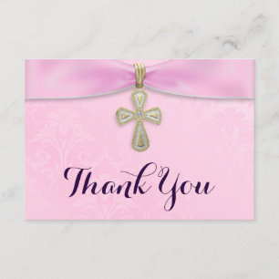 Rosa Girls Baptism Christing Tack Kort