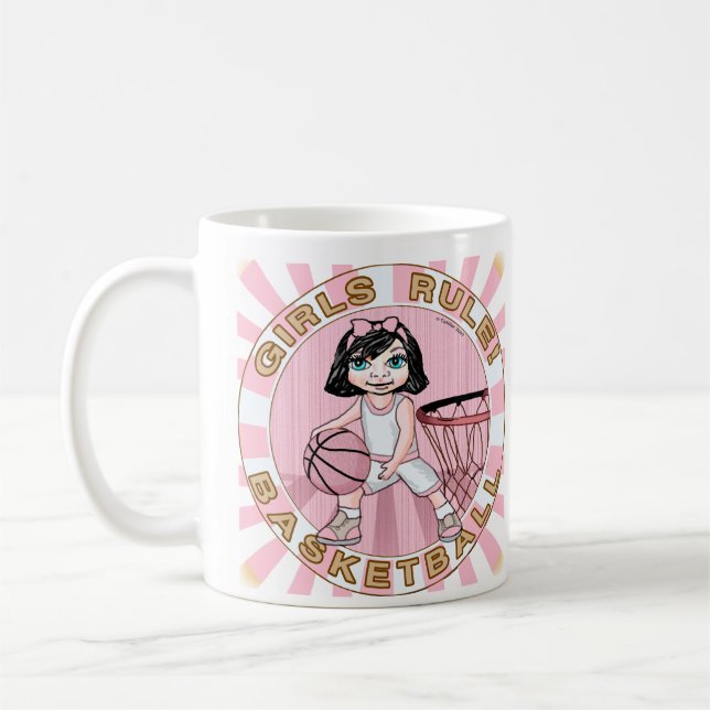 Rosa Girls Basketball Kaffemugg (Vänster)