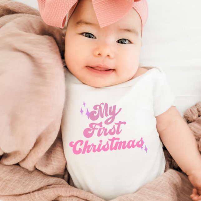 Rosa Girls första jul T Shirt (Skapare uppladdad)
