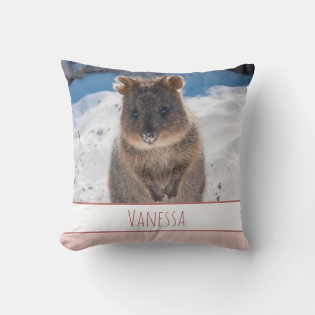 Rosa Girls Personlig Quokka Cushion Kudde (Framsida)