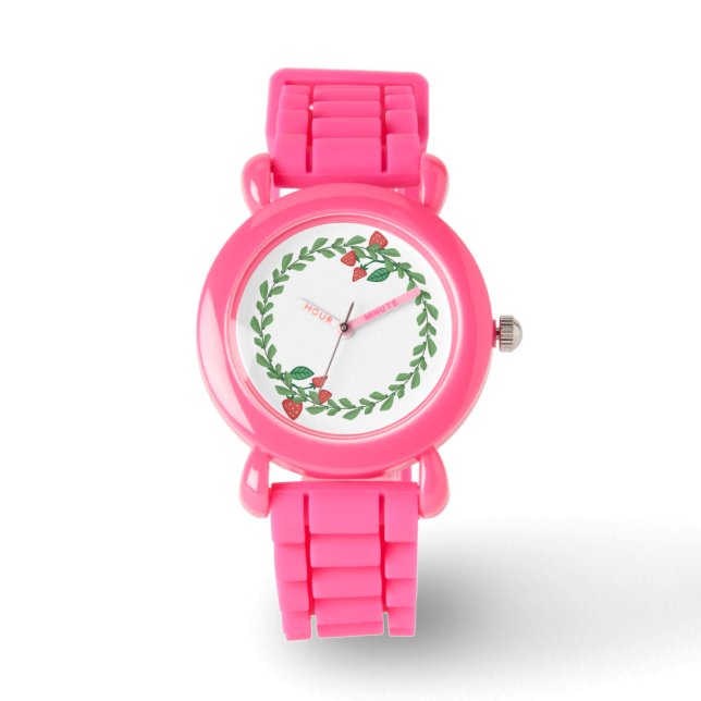 Rosa Girls Watch Strawberry Shortaka Armbandsur (Framsida)