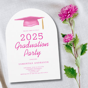 Rosa Girly 2025 Studentfest Inbjudningar