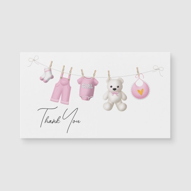 Rosa Girly Baby Design-skript - Elegant tack (Framsida)