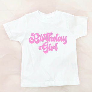 Rosa Girly Birthday Girl 1st First Birthday T Shirt