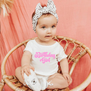 Rosa Girly Birthday Girl 1st First Birthday T Shirt