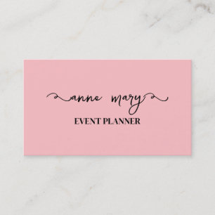 Rosa Girly Calligraphy Trendig Event Plananner Visitkort