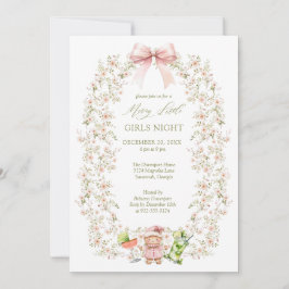 Rosa Girly Coquette Girls Night Julfest Inbjudningar