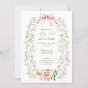 Rosa Girly Coquette Girls Night Julfest Inbjudningar