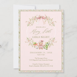 Rosa Girly Coquette Girls Night Julfest Inbjudningar