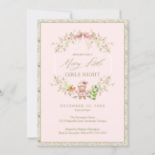 Rosa Girly Coquette Girls Night Julfest Inbjudningar