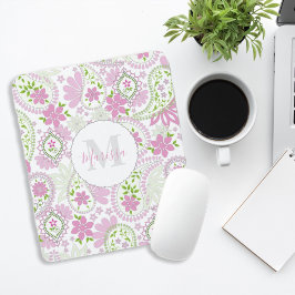 Rosa Girly Cute Chic Preppy Paisley Monogram Musmatta