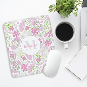 Rosa Girly Cute Chic Preppy Paisley Monogram Musmatta