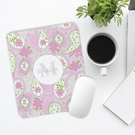 Rosa Girly Cute Chic Preppy Paisley Monogram Musmatta