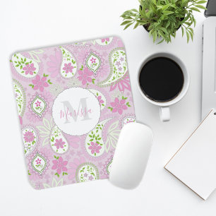 Rosa Girly Cute Chic Preppy Paisley Monogram Musmatta