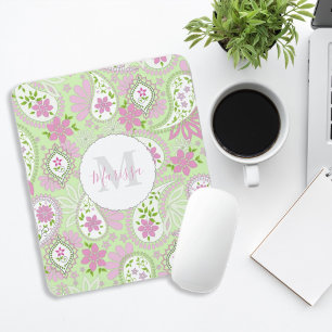 Rosa Girly Cute Chic Preppy Paisley Monogram Musmatta