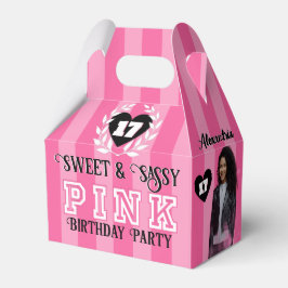 ROSA Girly Födelsedagsfest Anpassningsbar Photo Va Presentaskar