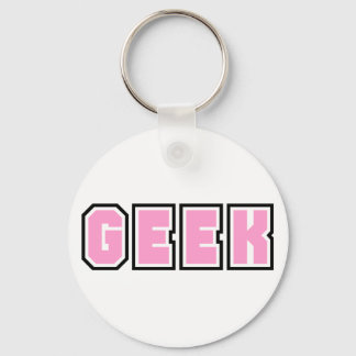 Rosa Girly Geek Geeky Geeks Nerd Nerdy Glass Rolig Nyckelring