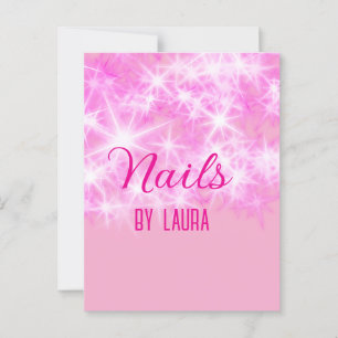 Rosa girly glitter nagel Lägg till namn webbplats Vykort