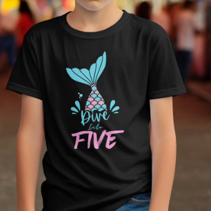 Rosa Girly indelas i fem Sjöjungfruar T Shirt