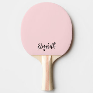  Rosa Girly Modern Script Monogram Namn Pingisracket