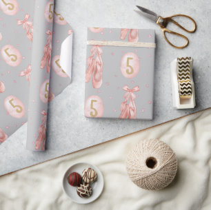 Rosa Girly Pastel Ballerina skor Presentpapper