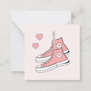 Rosa Girly Sneakers Anteckningskort