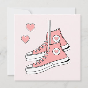 Rosa Girly Sneakers Julkort
