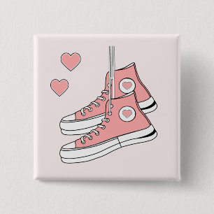 Rosa Girly Sneakers Knapp