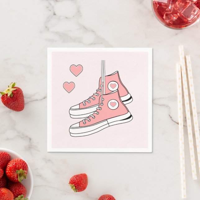 Rosa Girly Sneakers Pappersservett (Insitu)