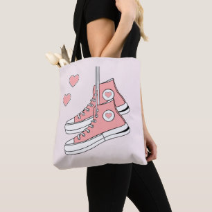 Rosa Girly Sneakers Tygkasse