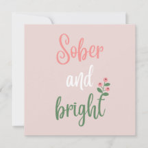 Rosa Girly Sober & BrightStor-julkort