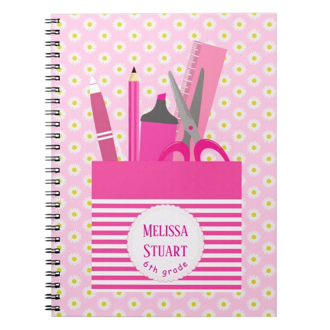 Rosa Girly Stationeries Spiral Photo Notebook Anteckningsbok (Framsidan)