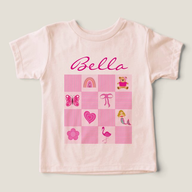 Rosa Girly Sweet Sak för henne T Shirt (Design Framsida)