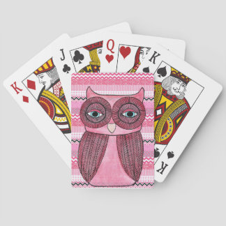 Rosa Girly Uggla Illustration, uppspelningskort Spel Kort